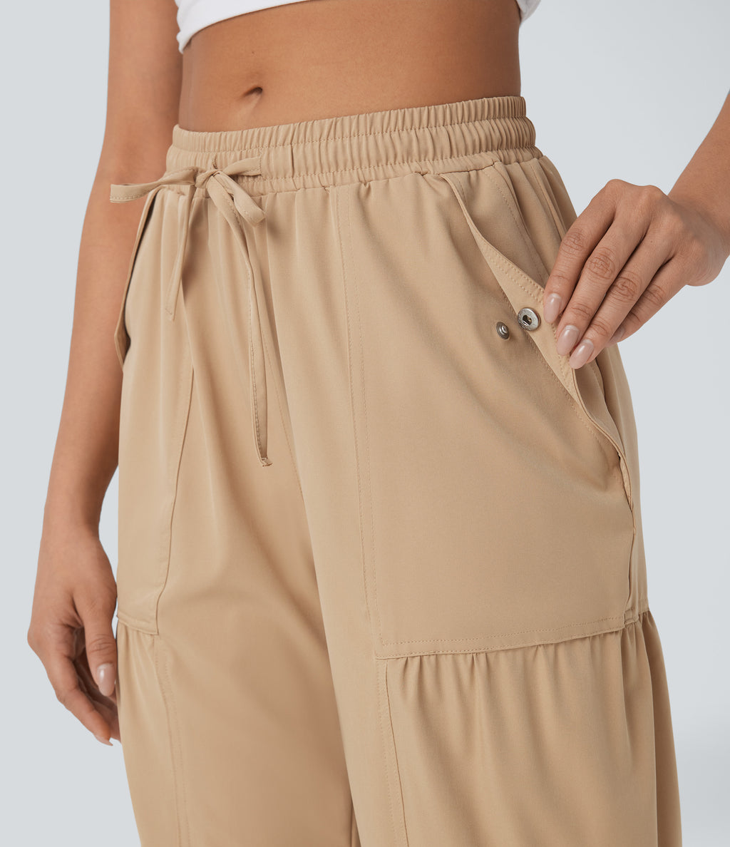 Mid Rise Drawstring Quick Dry Casual Joggers with Pockets
