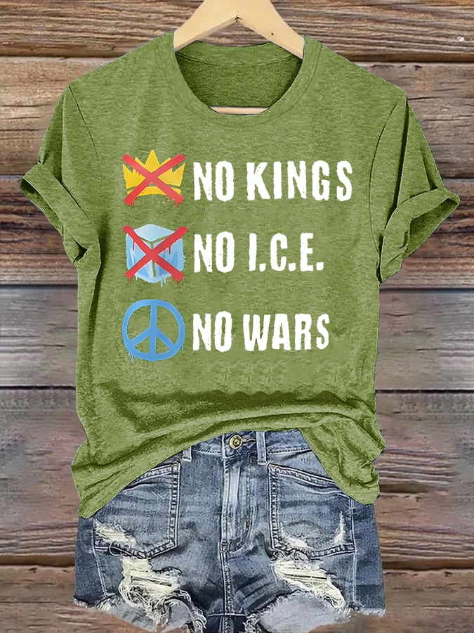 🔥Buy 3 Get 15% Off🔥Women's  No Kings  Print  T-Shirt