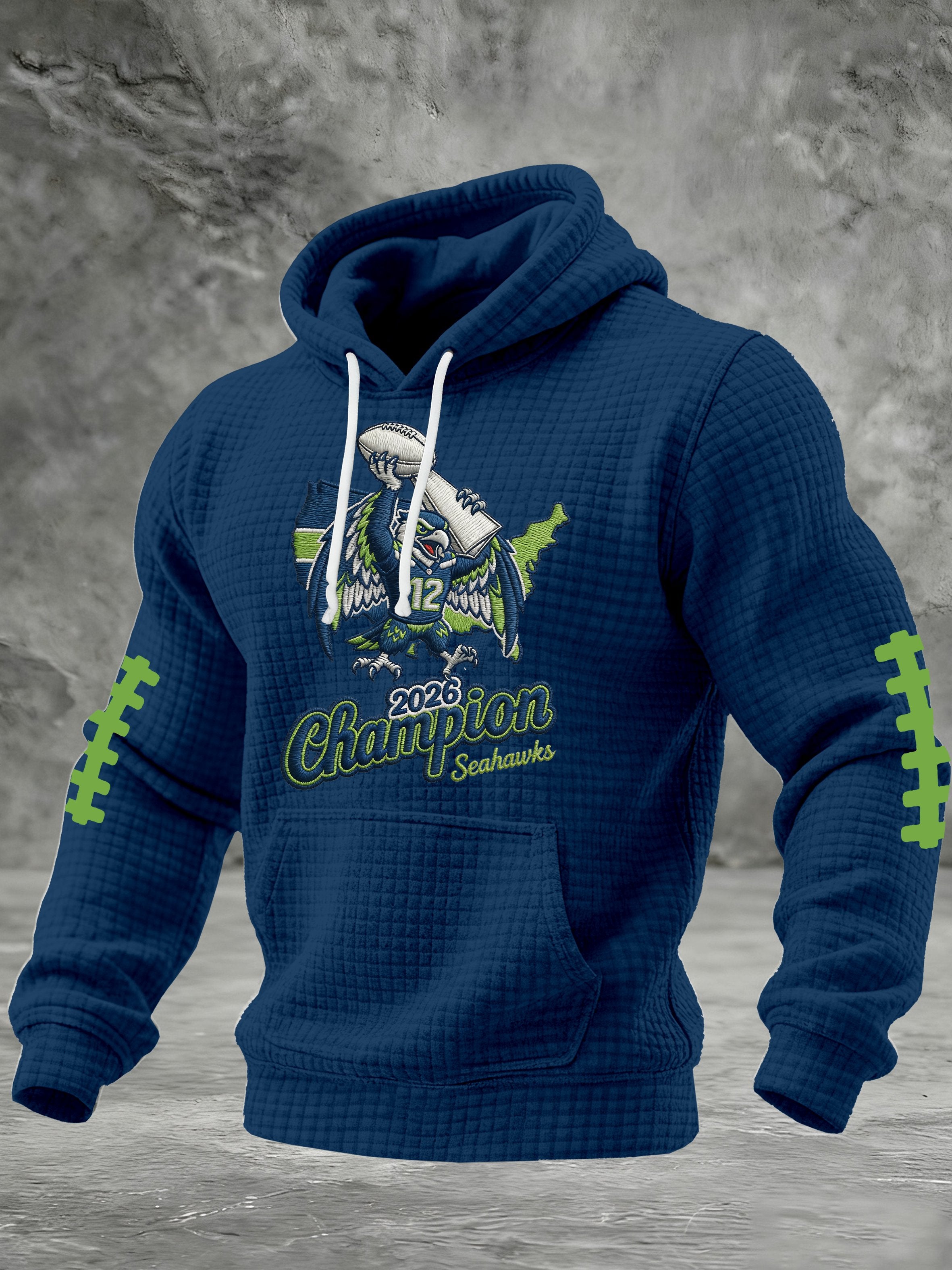 Men's Football Print Hooded Sweatshirt