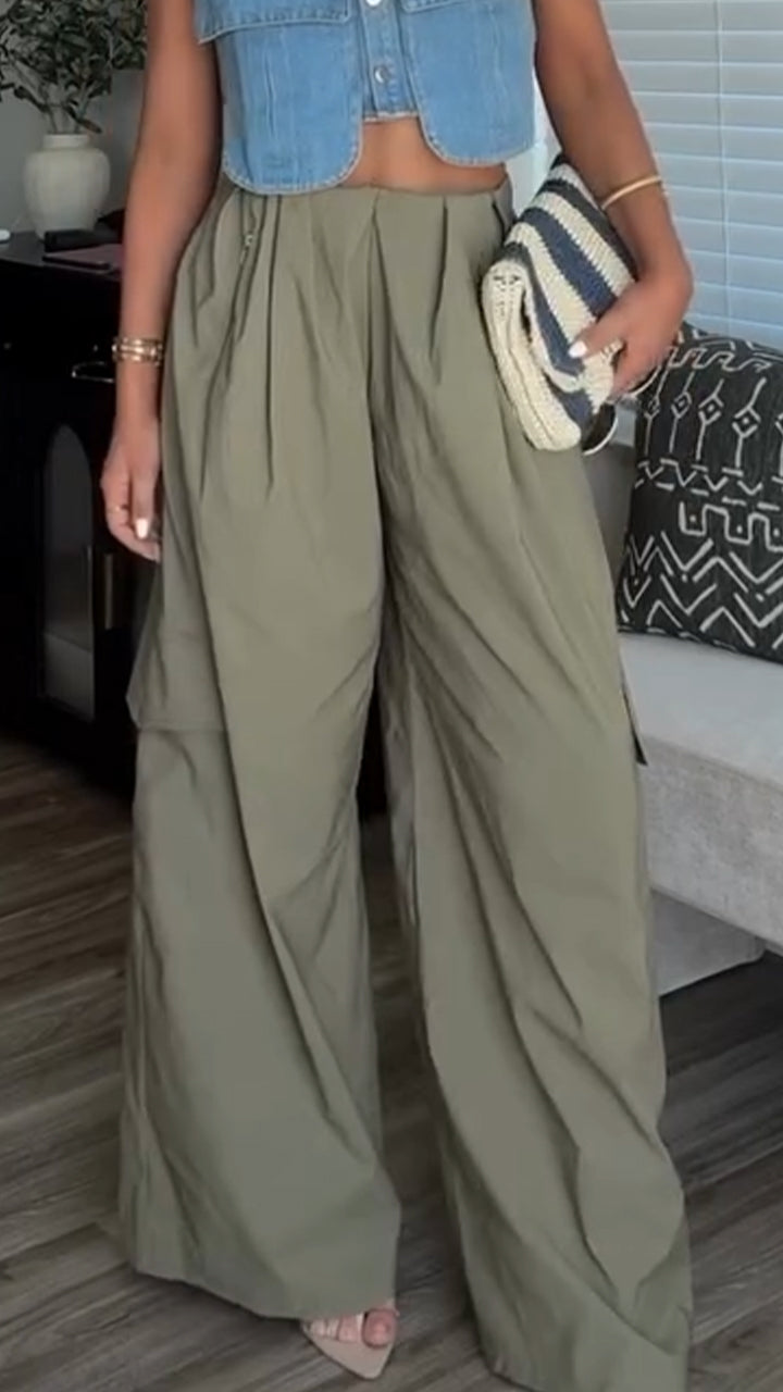 Women's Collar Irregular Top or Casual Pants Elegant Suit
