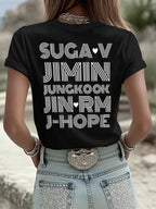 Women's BTS Fan Print Short-Sleeve T-Shirt