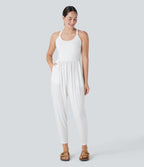 Harem Casual Jumpsuit with Pockets-Easy Peezy Edition