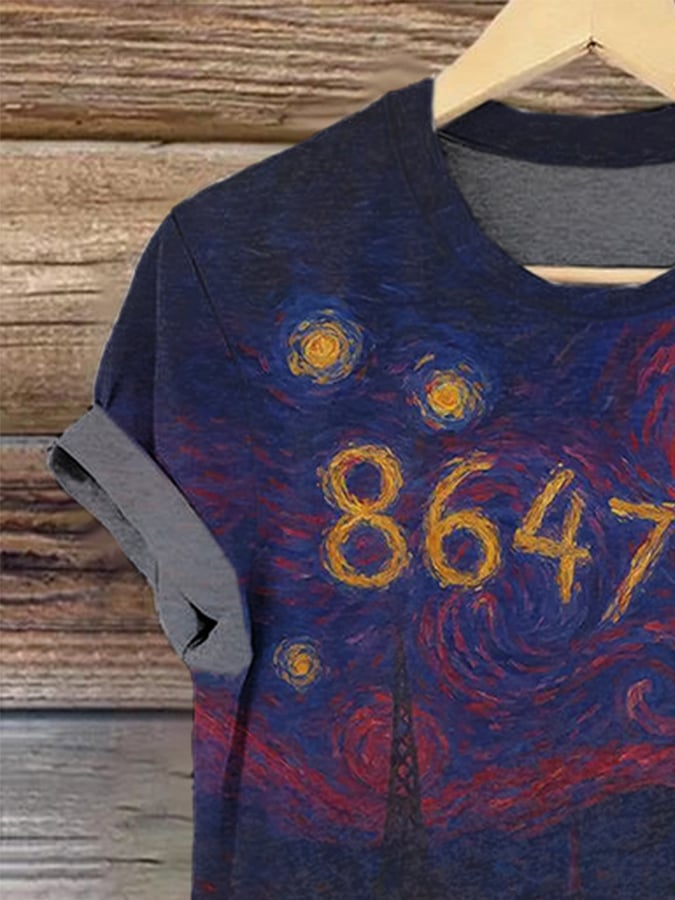 🔥Buy 3 Get 15% Off🔥Retro 8647 Starry Night Print T-Shirt
