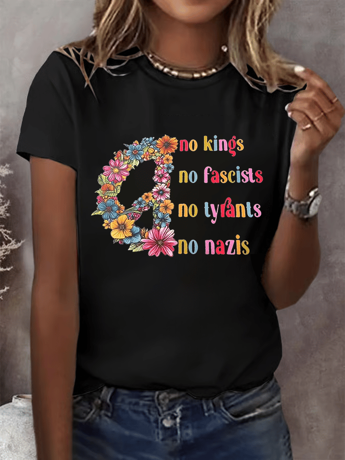 Women's Fashion Casual FDT Reject King Tiger Print  T-shirt