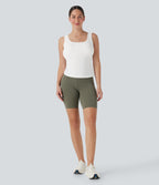 U Neck Crossover Yoga Tank Top-Longer Length-D/DD/DDD/F Cups