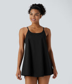 SoftlyZeroTM Airy 2-Piece Mini Cool Touch Yoga Active Slip Dress with Pockets-UPF50+