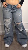 Ladies Ripped Water Washed Casual Jeans