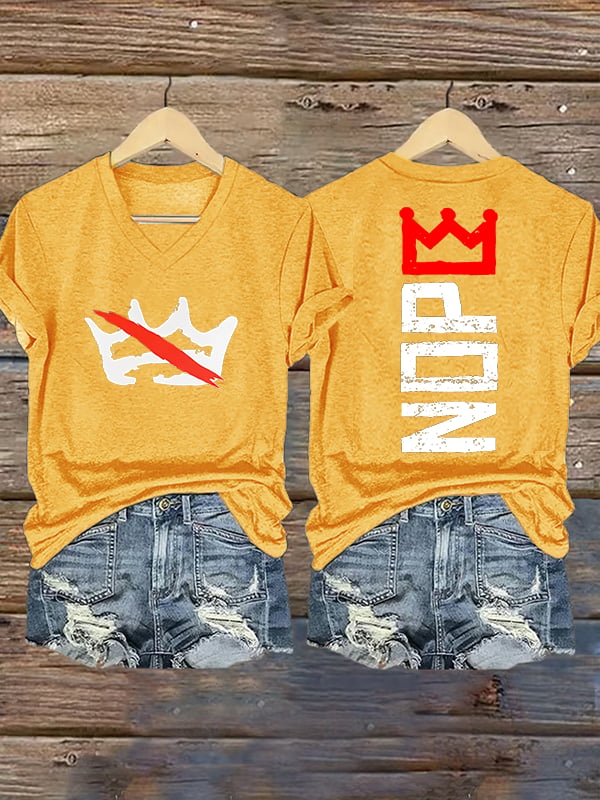 🔥Buy 3 Get 15% Off🔥Women's  Nope, No Kings In America Print T-shirt