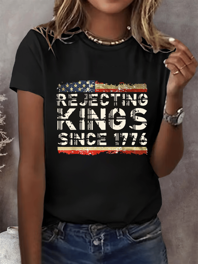 Women's Fashion Casual FDT Reject King Tiger Print  T-shirt