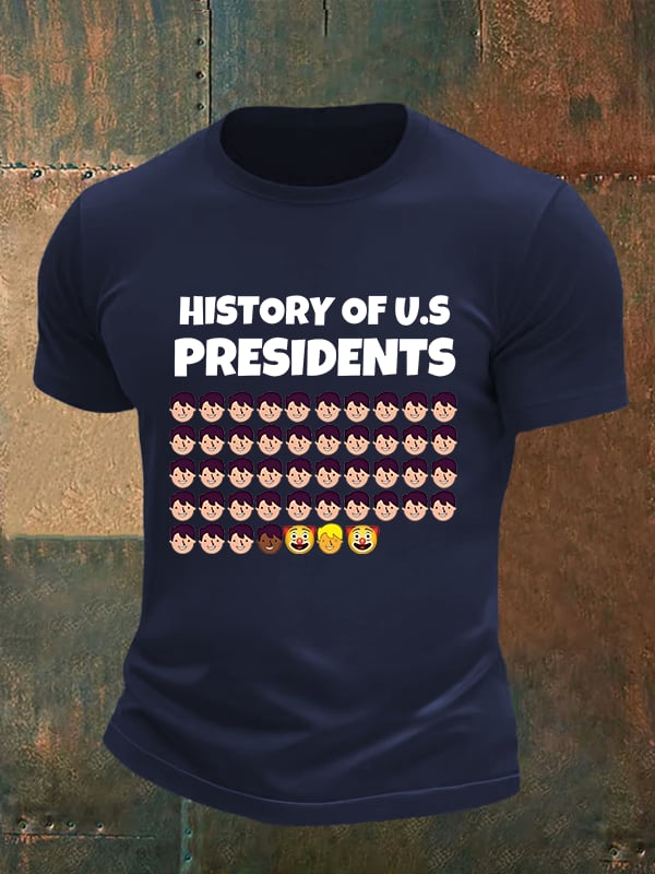 🔥Buy 3 Get 15% Off🔥Men's  History Of US Presidents Print T-Shirt