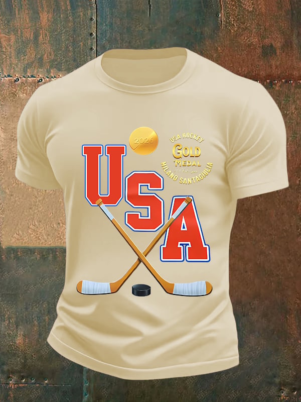 Men's   USA Funny Print T-Shirt