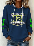 Women's Football Print Hoodie Sweatshirt