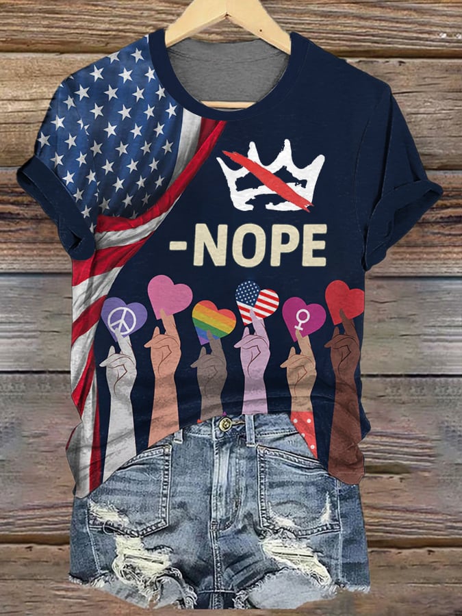 🔥Buy 3 Get 15% Off🔥Women's Retro No Kings In America LGBTQ Print T-Shirt