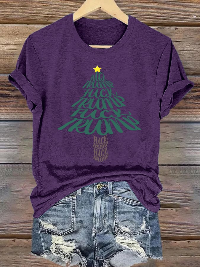 🔥Buy 3 Get 15% Off🔥Women's  Funny Christmas Tree With fdt T-Shirt