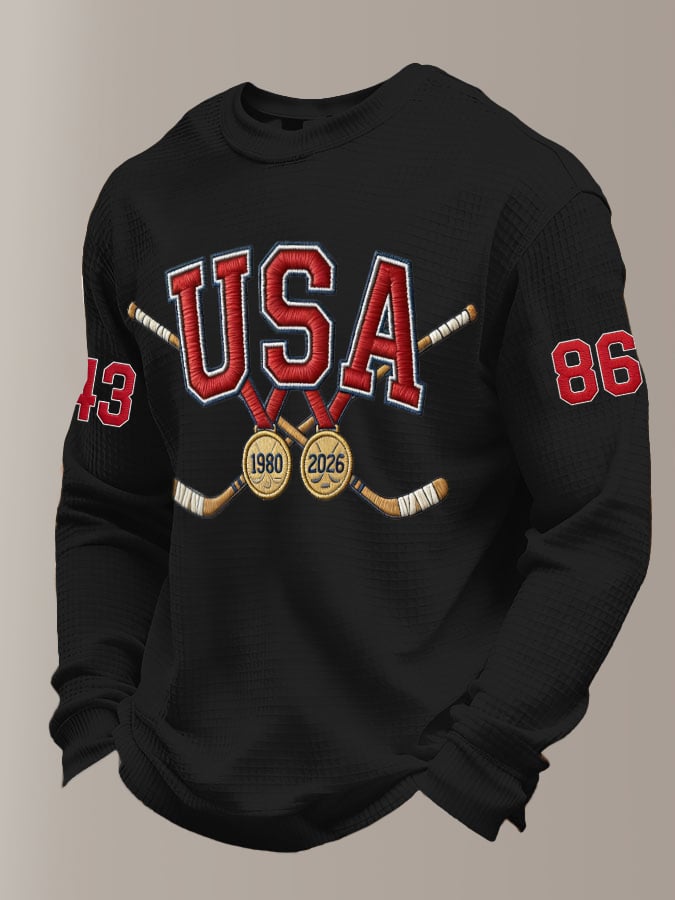 Women's  Hockey Print Sweatshirt