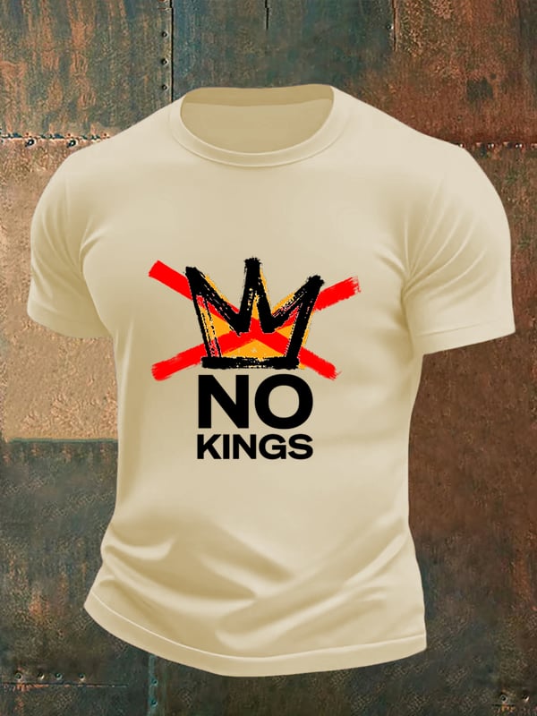 🔥Buy 3 Get 15% Off Men's no kings in America print  T-Shirt