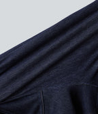 FlexTM Square Neck Short Sleeve Zipper Denim Mini Casual Dress