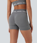 Seamless Flow Logo High Waisted Yoga Biker Shorts 5''