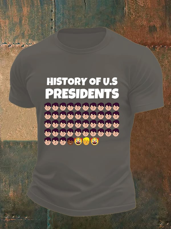 🔥Buy 3 Get 15% Off🔥Men's  History Of US Presidents Print T-Shirt