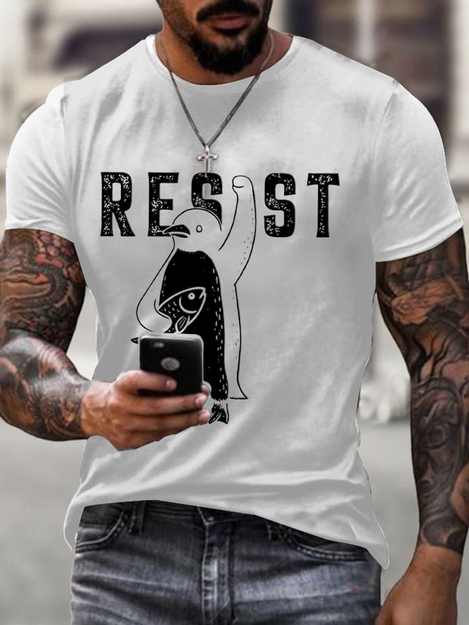 🔥Buy 3 Get 15% Off🔥Men's Penguins Resist Tariffs Printing T Shirt