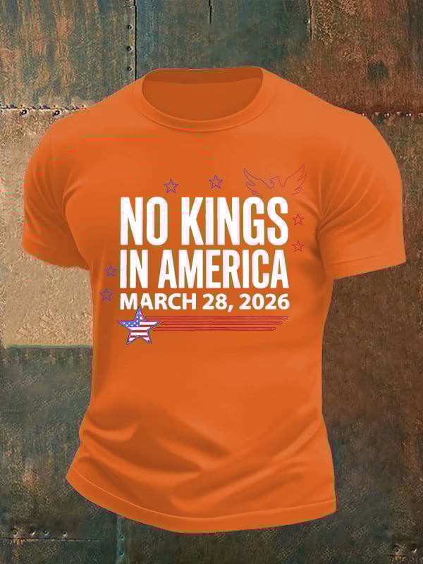 Men's   NO KINGS IN AMERICA  Print  T-Shirt