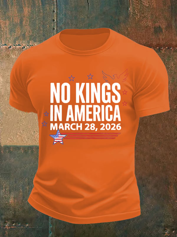 Men's   NO KINGS IN AMERICA  Print  T-Shirt