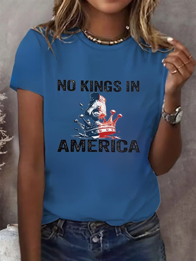 No Kings In America Print  T-shirt