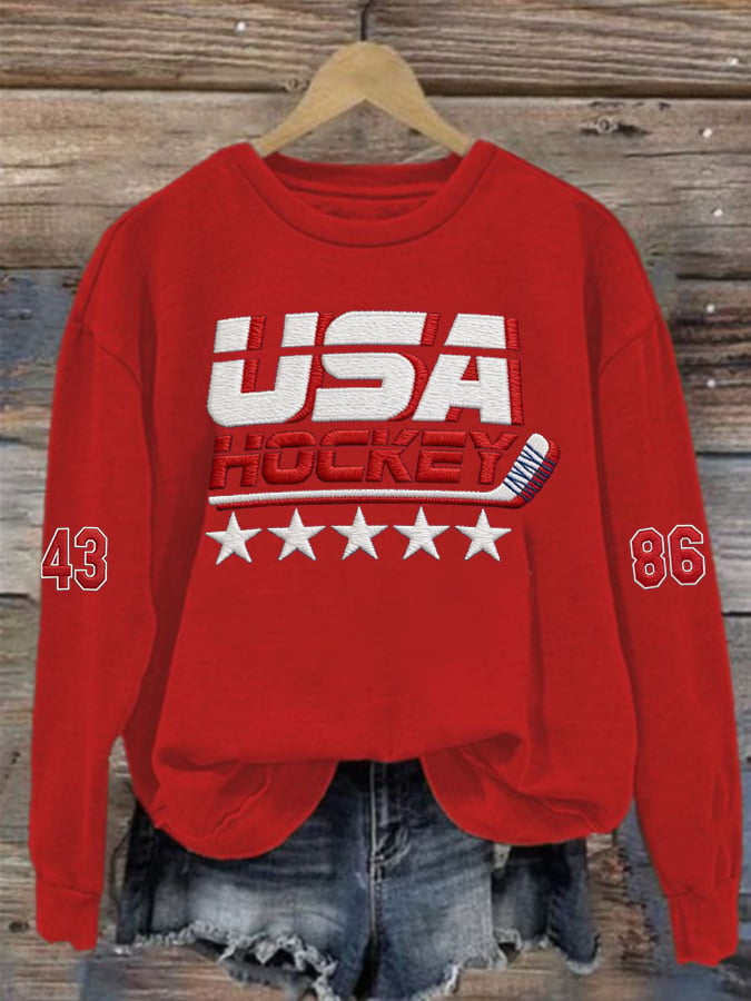 Women's  Hockey Print Sweatshirt