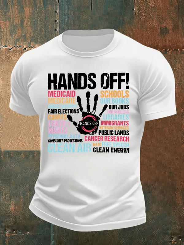 🔥Buy 3 Get 15% Off🔥Men's  HANDS OFF!  Print T-Shirt