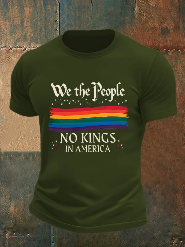 🔥Buy 3 Get 15% Off🔥Men's  We the People NO KINGS IN AMERICA  print  T-Shirt