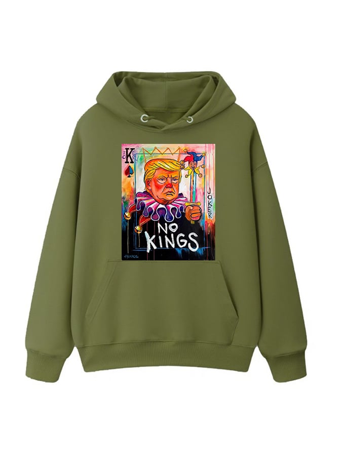 Unisex  No Kings In America Print Casual  Hoodie