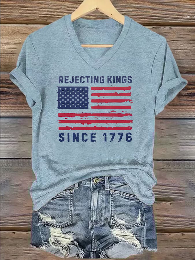 🔥Buy 3 Get 15% Off🔥Women's Casual Retro Reject The King Print T-Shirt