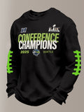 Men's Football Printed Waffle Top