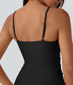 Ruched Texture Sheen One Piece Swimsuit