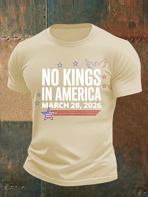 Men's   NO KINGS IN AMERICA  Print  T-Shirt