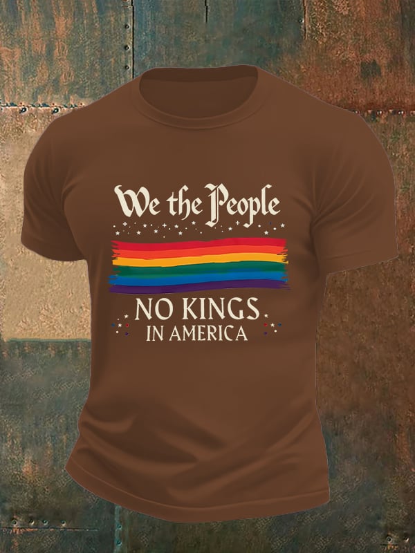 🔥Buy 3 Get 15% Off🔥Men's  We the People NO KINGS IN AMERICA  print  T-Shirt