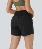 2026🔥UK Super High Waisted Back Pocket & Side Hidden Pocket 2-in-1 Yoga Shorts