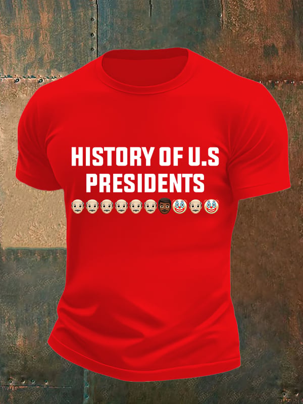 🔥Buy 3 Get 15% Off🔥Men's  History Of US Presidents Print T-Shirt