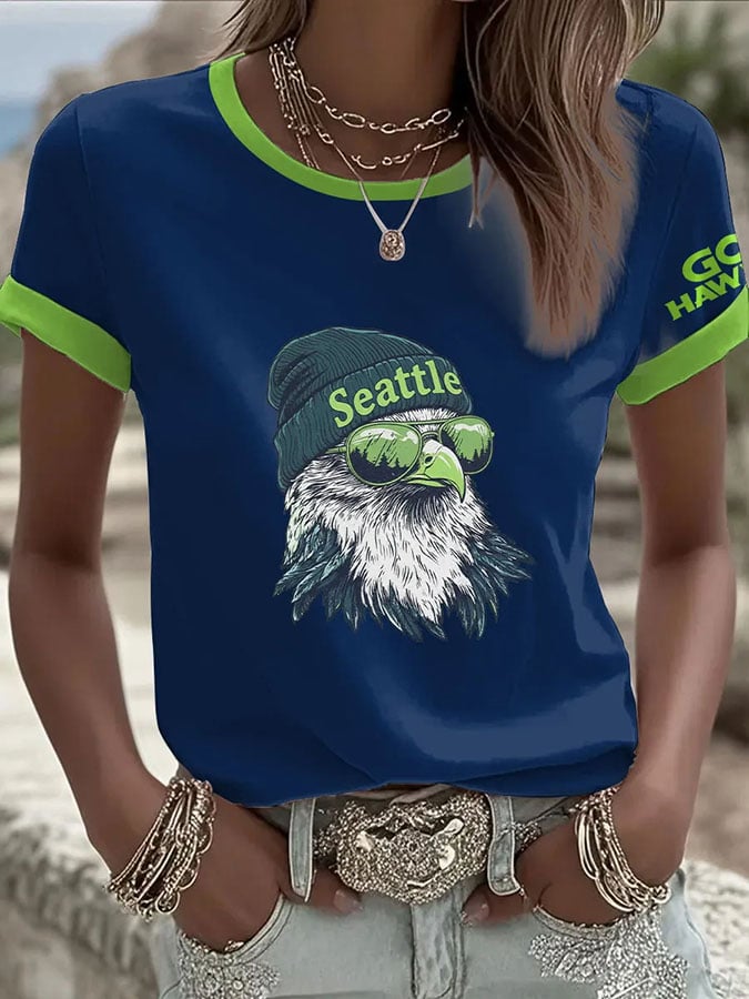 Women's Football Print   T-Shirt