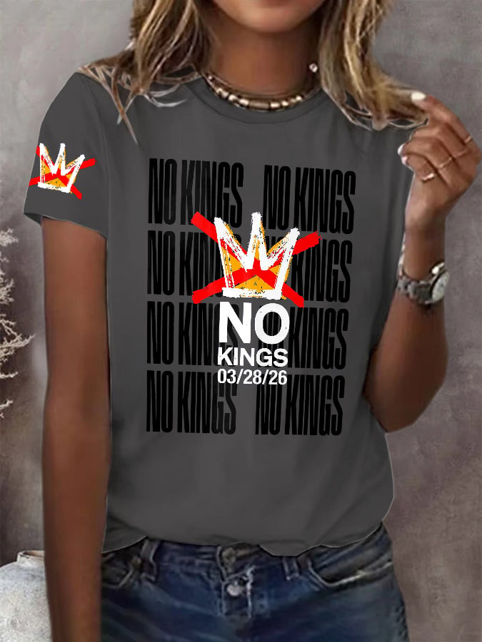 🔥Buy 3 Get 15% Off🔥Retro No Kings Day March 28 2026 Print T-Shirt