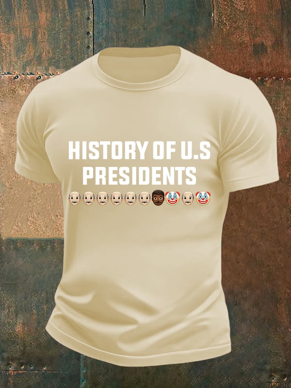 🔥Buy 3 Get 15% Off🔥Men's  History Of US Presidents Print T-Shirt