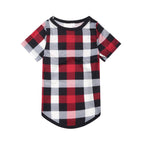 "Family Christmas 2025" Letter Printed Red & Black & Grey & White Plaid Family Matching Pajamas