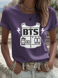 Women's K-pop Print Short-sleeved T-shirt