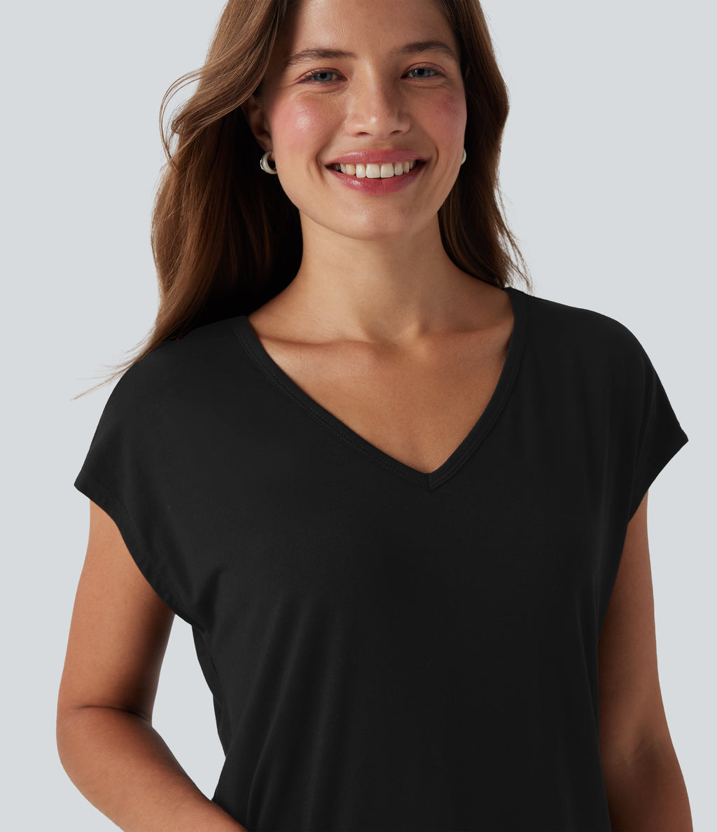 V Neck Short Sleeve Casual T-Shirt