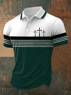 Men's Retro Faith  Casual Printed Polo Shirt