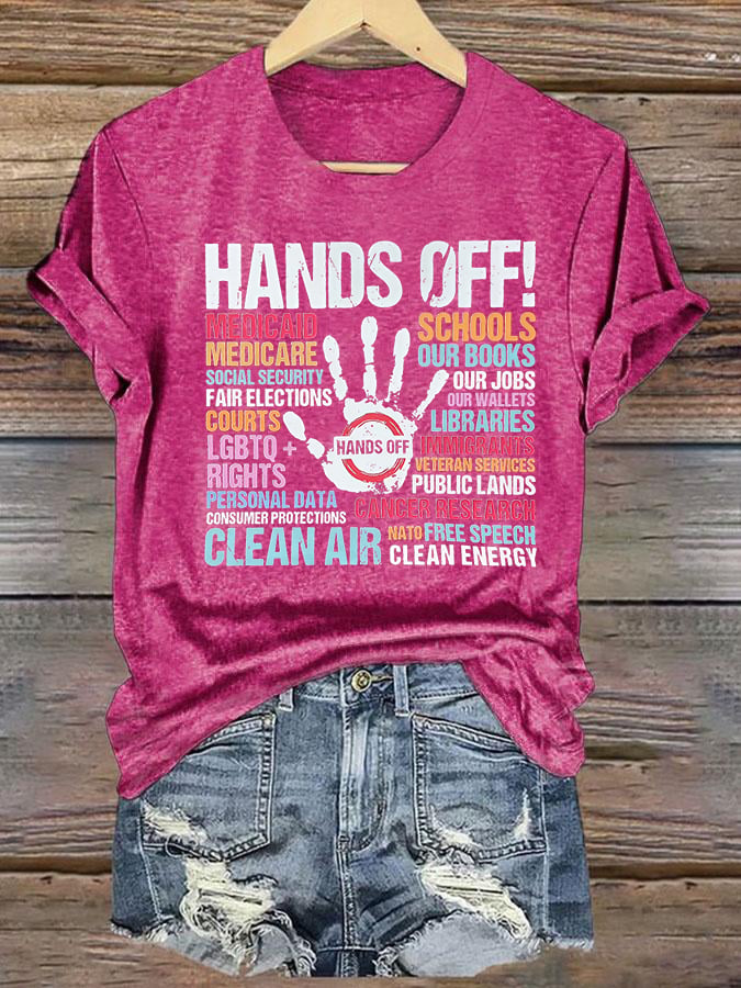 🔥Buy 3 Get 15% Off🔥Women's  HANDS OFF! Print T-Shirt