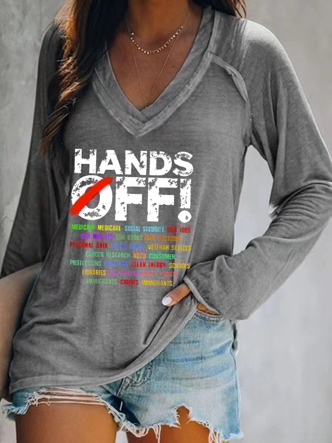 🔥Buy 3 Get 15% Off🔥Women's Hands Off Protest Csasual T-shirt