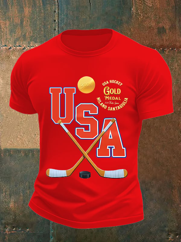 Men's   USA Funny Print T-Shirt