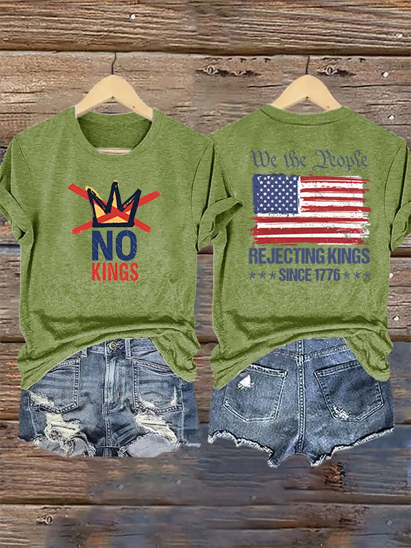 🔥Buy 3 Get 15% Off🔥Women's  No Kings, Rejecting Kings Since 1776, We The People T-Shirt