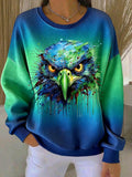Women's Football Print Casual Sweatshirt